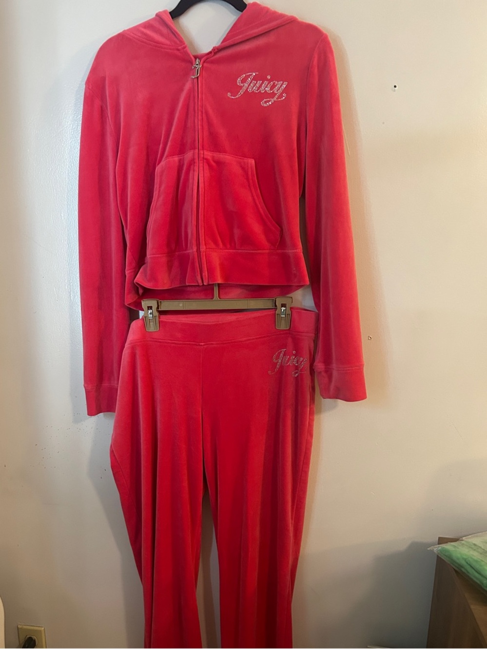 Juicy Couture Hot Pink Velour Zip-Up Hoodie